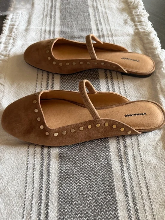 MADEWELL 9.5 The Greta suede stud Ballet Flat Mule nu882 - Picture 4 of 6